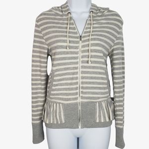 Anthro Saturday Sunday Striped ruffle hem jacket